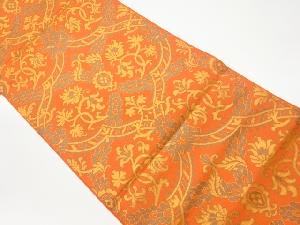 リサイクル　抽象花唐草模様織出し袋帯